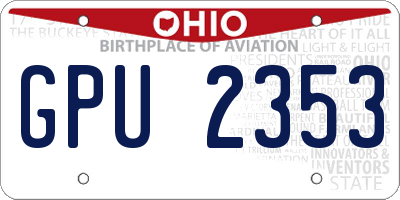 OH license plate GPU2353