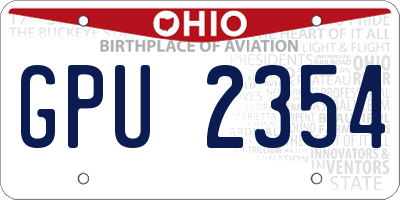 OH license plate GPU2354