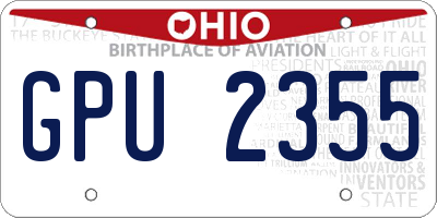 OH license plate GPU2355