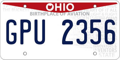 OH license plate GPU2356