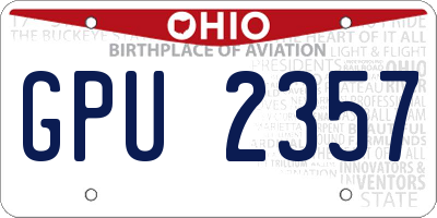 OH license plate GPU2357