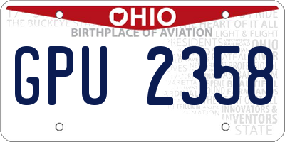 OH license plate GPU2358