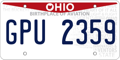 OH license plate GPU2359