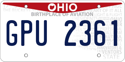 OH license plate GPU2361