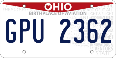 OH license plate GPU2362