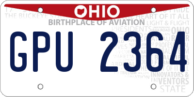 OH license plate GPU2364