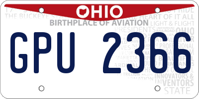 OH license plate GPU2366