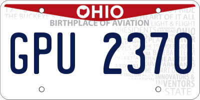 OH license plate GPU2370