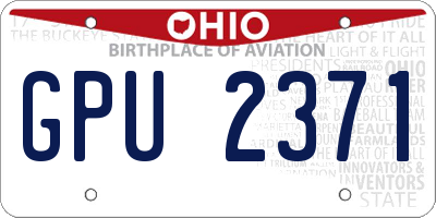 OH license plate GPU2371
