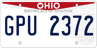 OH license plate GPU2372