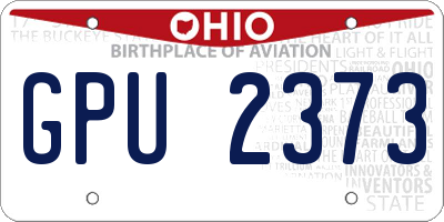 OH license plate GPU2373
