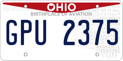 OH license plate GPU2375