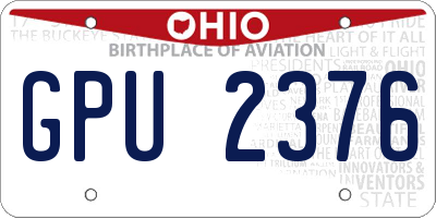 OH license plate GPU2376