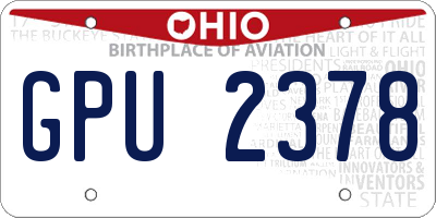 OH license plate GPU2378