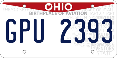 OH license plate GPU2393
