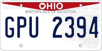 OH license plate GPU2394