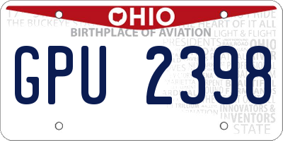 OH license plate GPU2398