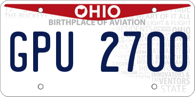 OH license plate GPU2700