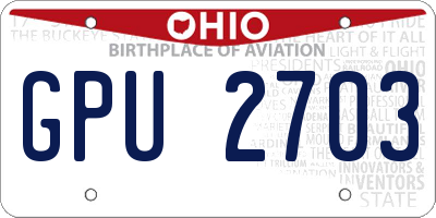 OH license plate GPU2703