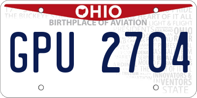 OH license plate GPU2704