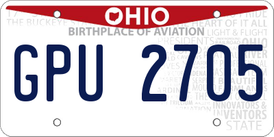 OH license plate GPU2705