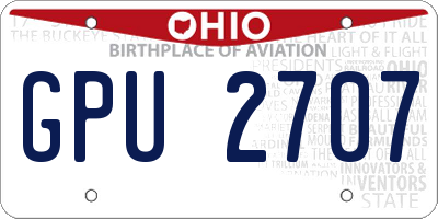 OH license plate GPU2707
