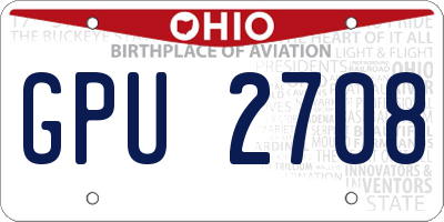 OH license plate GPU2708