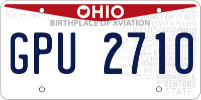 OH license plate GPU2710