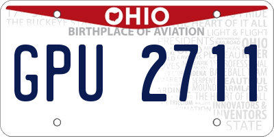 OH license plate GPU2711
