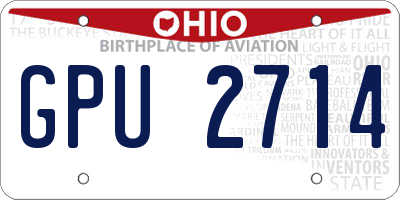 OH license plate GPU2714