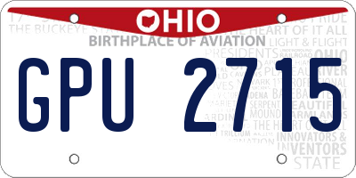 OH license plate GPU2715