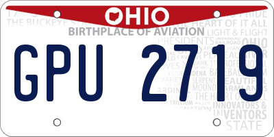 OH license plate GPU2719