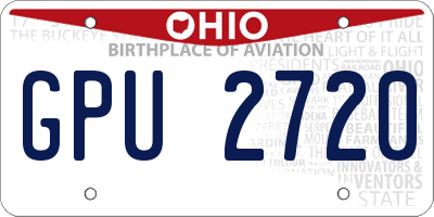 OH license plate GPU2720