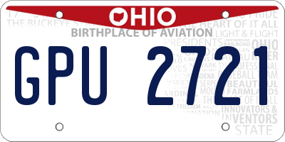 OH license plate GPU2721
