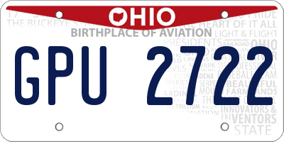 OH license plate GPU2722