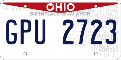 OH license plate GPU2723