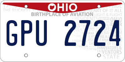 OH license plate GPU2724