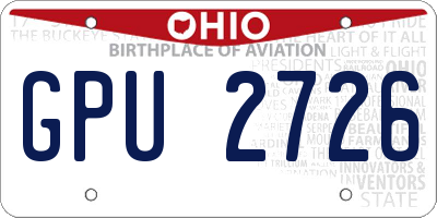 OH license plate GPU2726