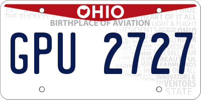 OH license plate GPU2727