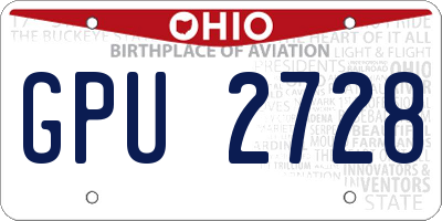 OH license plate GPU2728