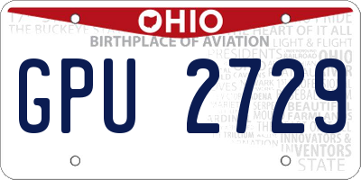 OH license plate GPU2729