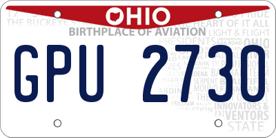 OH license plate GPU2730