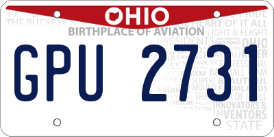 OH license plate GPU2731