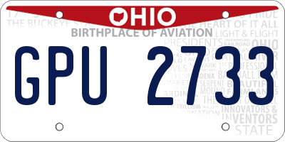 OH license plate GPU2733