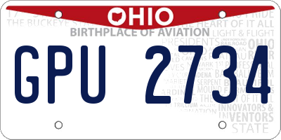 OH license plate GPU2734