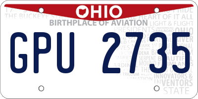 OH license plate GPU2735