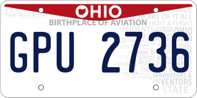OH license plate GPU2736