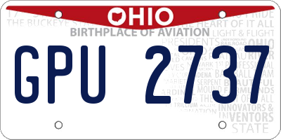 OH license plate GPU2737
