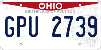 OH license plate GPU2739