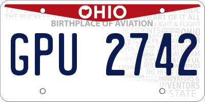 OH license plate GPU2742